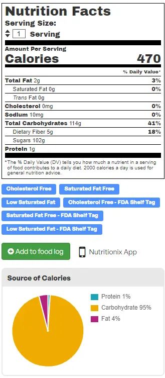 tropical smoothie acai berry boost nutrition facts