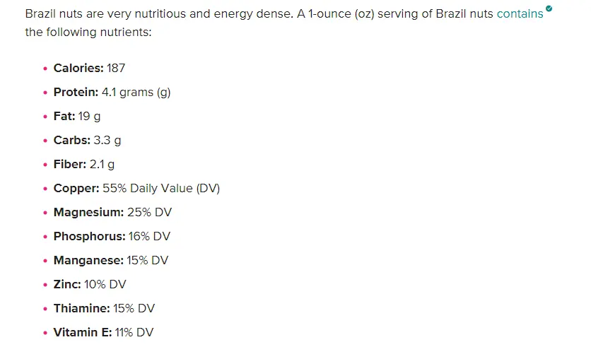 brazil nut nutrition value